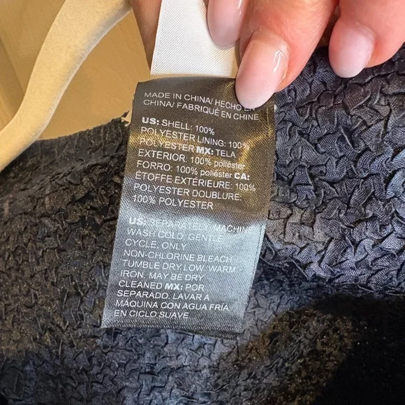 Chico's Travelers Blue and Black and solid black reversible long Cardigan 12P - Picture 6 of 10